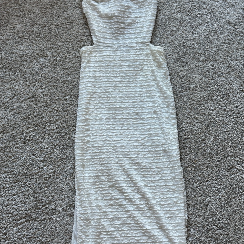 SHEIN White Textured Backless Dress